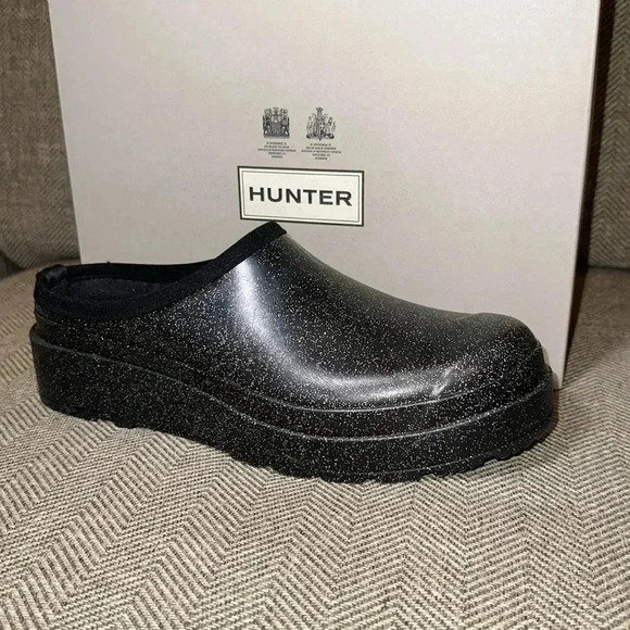 NWT HUNTER Boots Women’s Play Starcloud Clog Slip On Shoe Glitter Size 11 - Picture 1 of 13